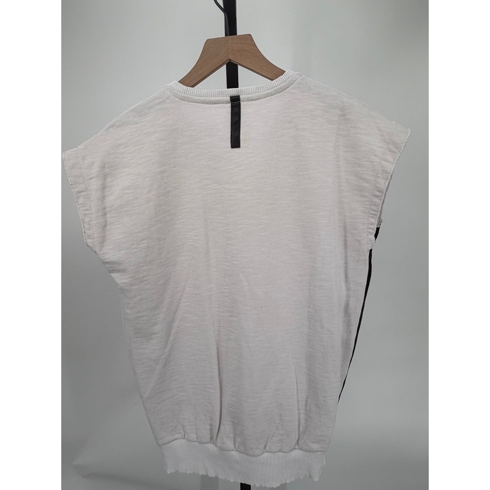Que Cotton French Terry Sleeveless Sweatshirt Colorblock Geometric Avant‎ Garde - Picture 2 of 9